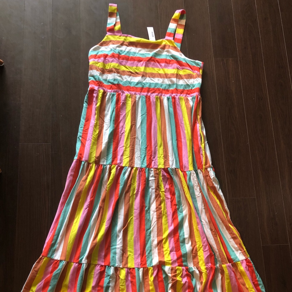 J. Crew maxi dress rainbow striped